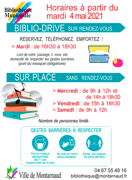 Bibliothèque municipale : à partir du 4 mai 2021